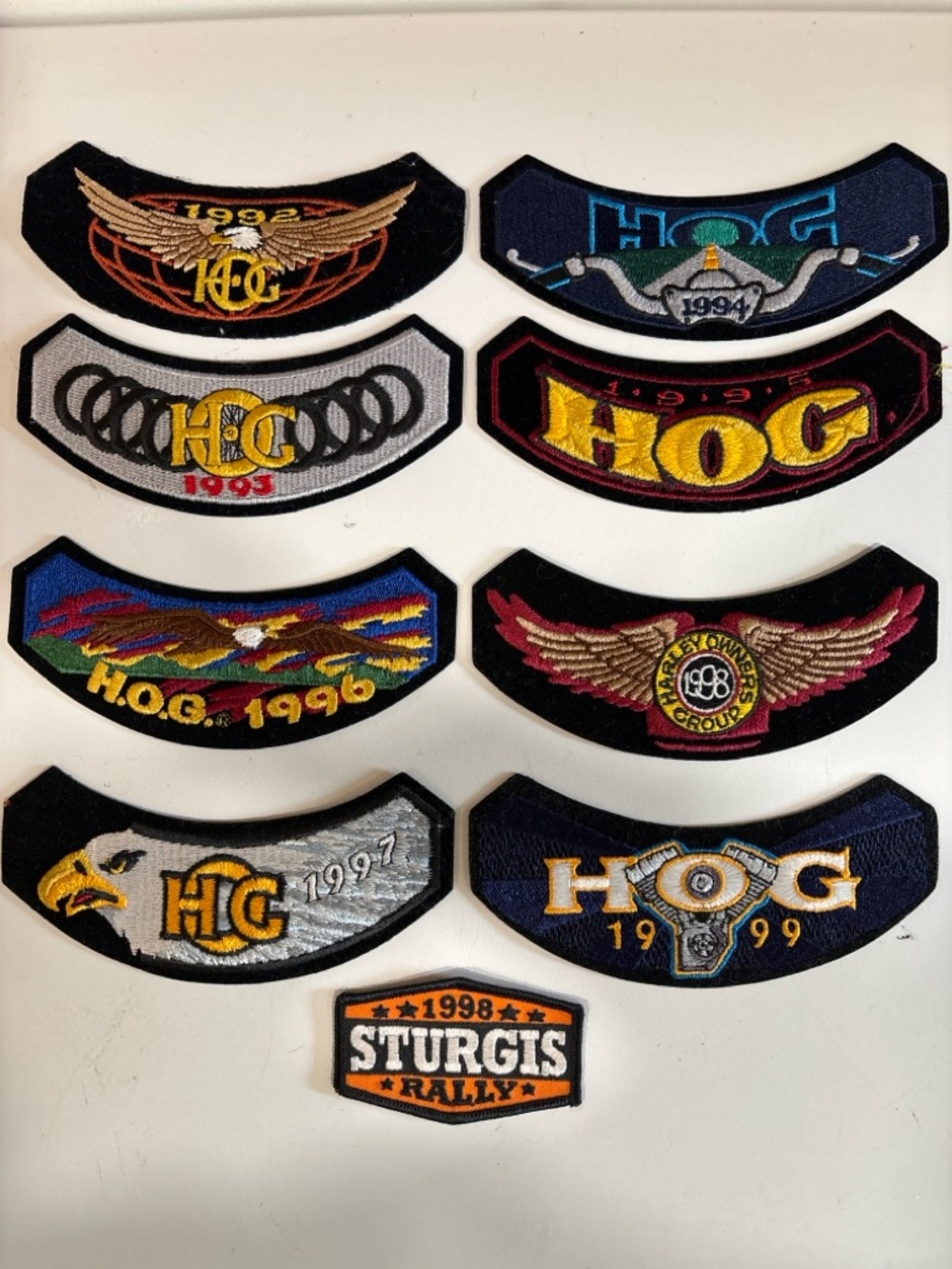Harley HOG 90s Patch Lot 1992–1999 Sturgis Rally Biker Vest Set